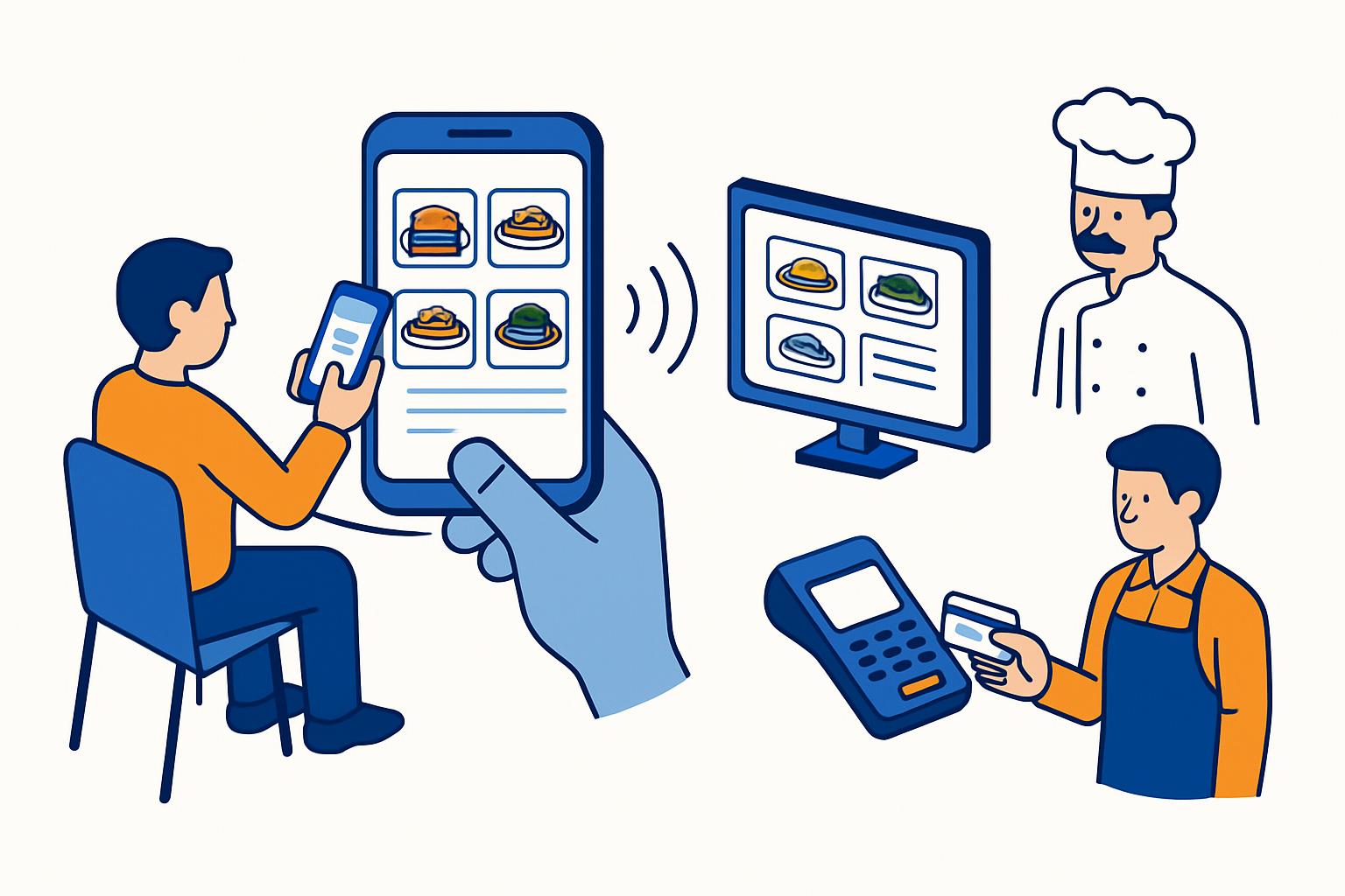 QR code ordering process visualization